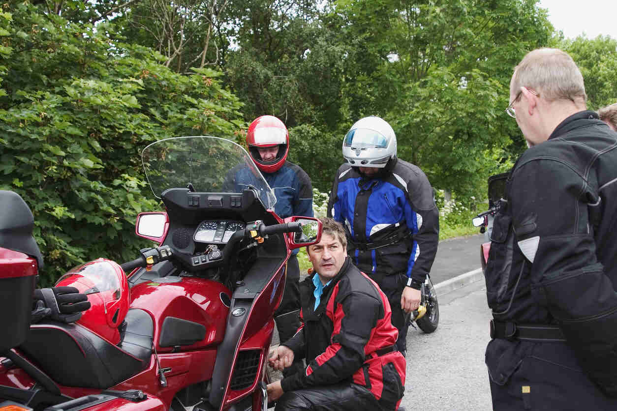 motorbiker and policeman