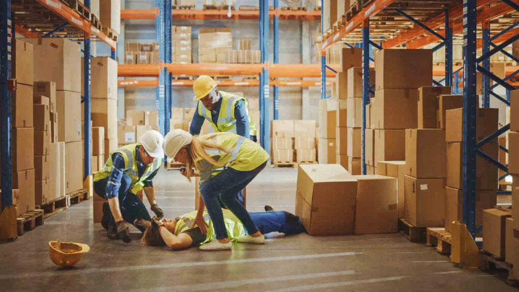 Risks of Warehouse Accidents, This image shows the risk if workers facing in the warehouse, which cause the major and minor accident
